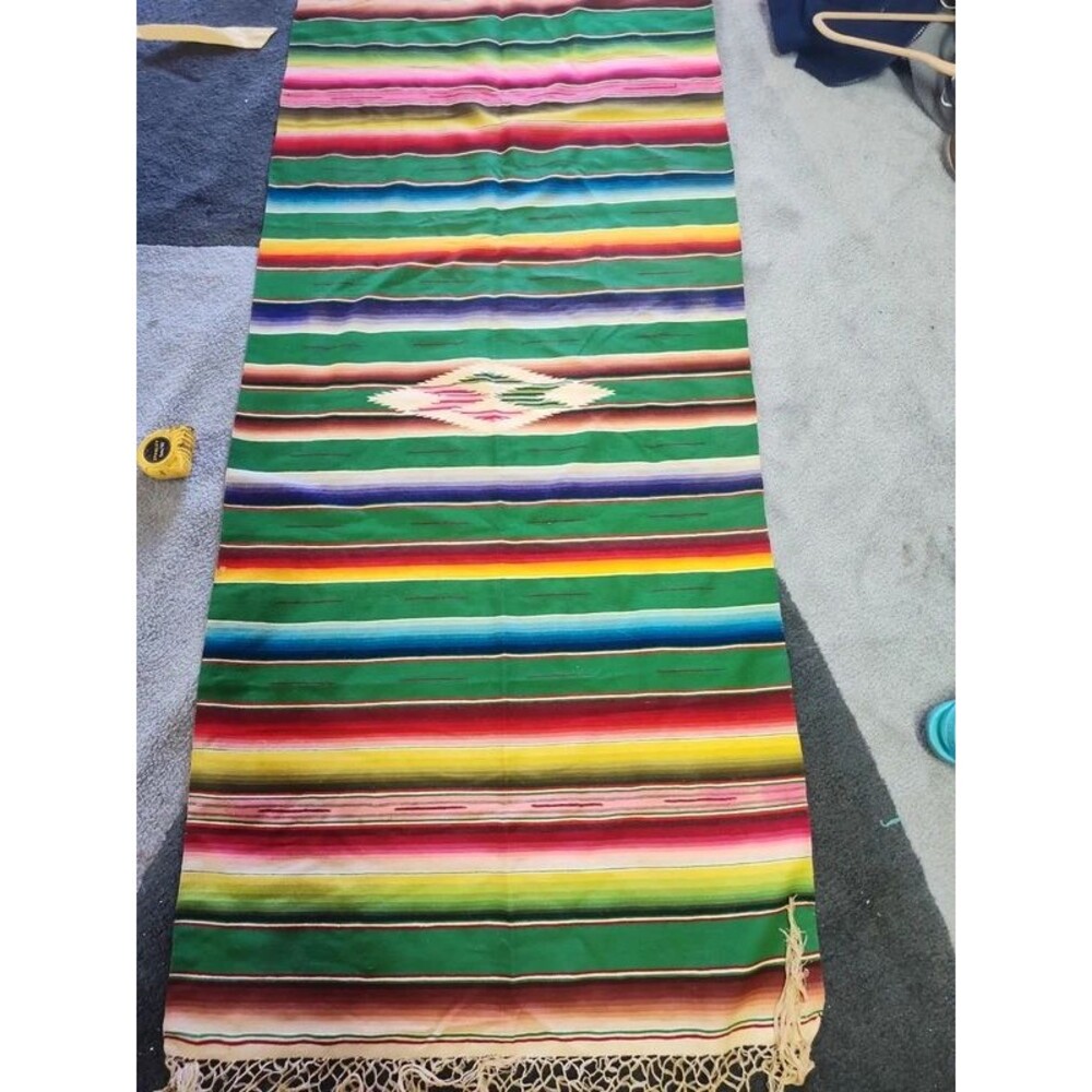 Vintage wool handmade  Mexican serape 29x64